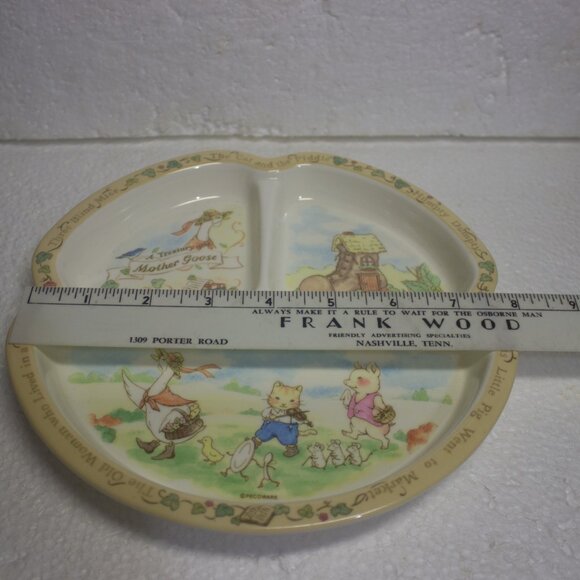 Vintage A Treasury of Mother Goose Peco Melamine Ware Divided Children's Plate - Picture 7 of 7